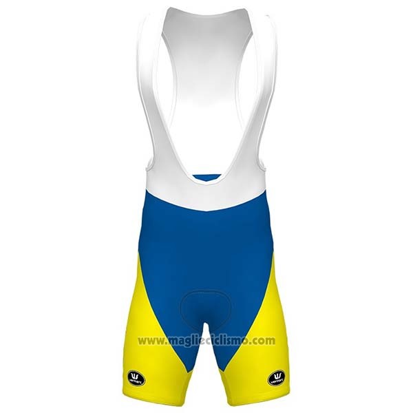 2020 Abbigliamento Ciclismo Sport Vlaanderen-Baloise Bianco Giallo Blu Manica Corta e Salopette